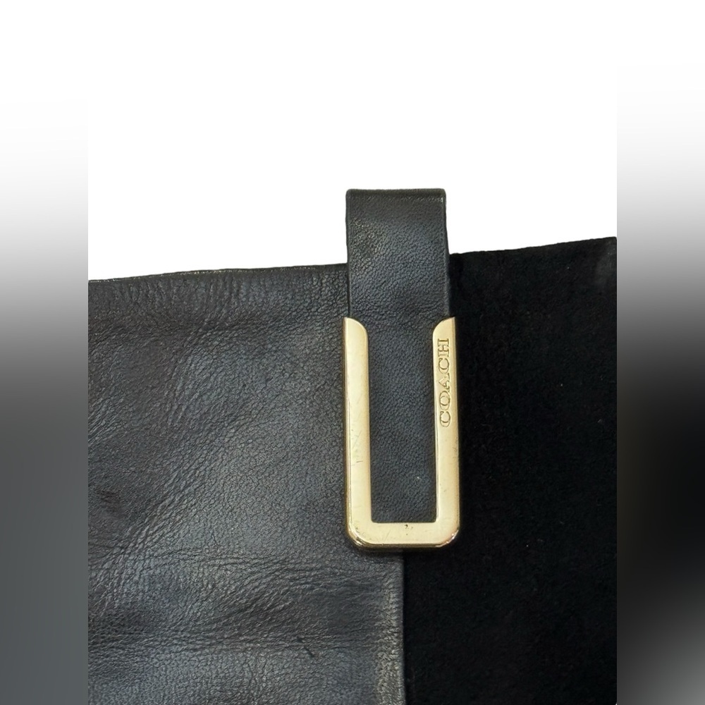 Coach Udell Vintage Black Leather Suede Boots Size 5 - Picture 5 of 11